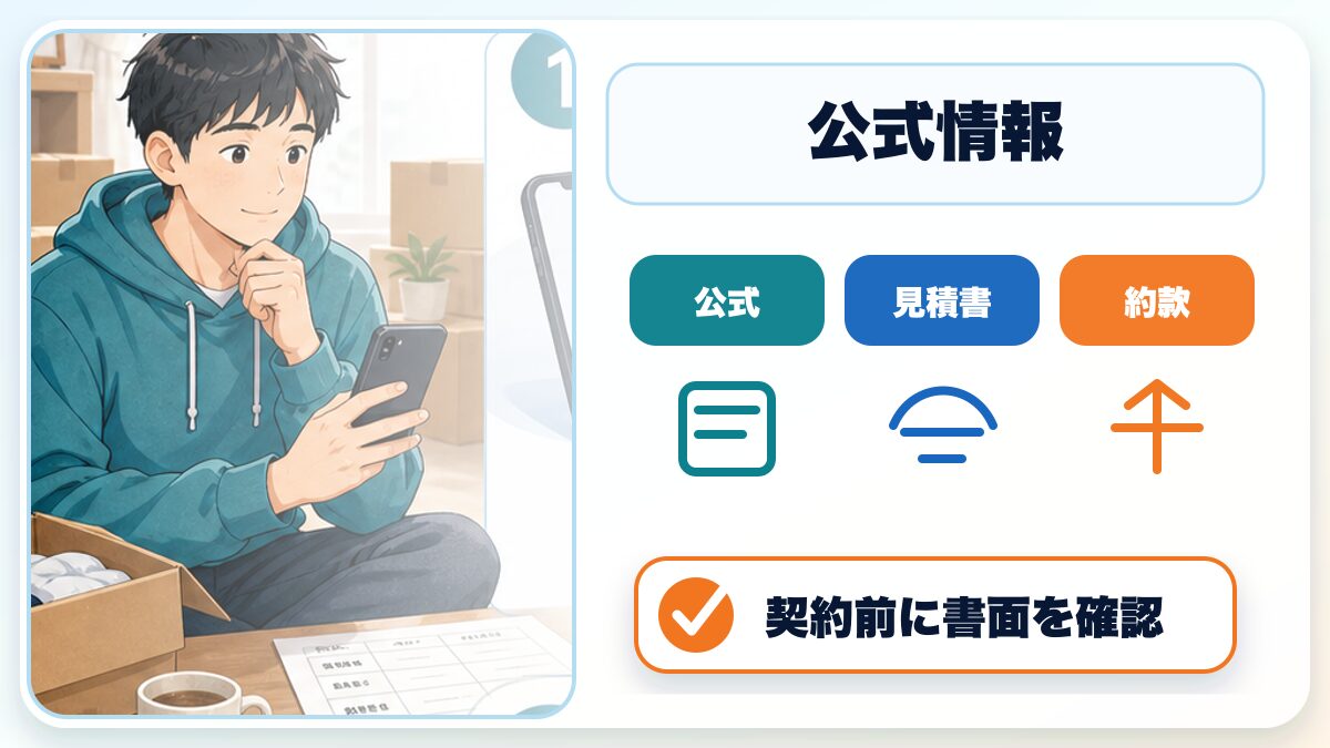 標準引越運送約款と見積書を確認するイメージ