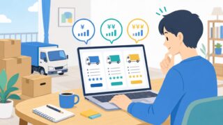 単身引越し業者の選び方をイメージしたイラスト