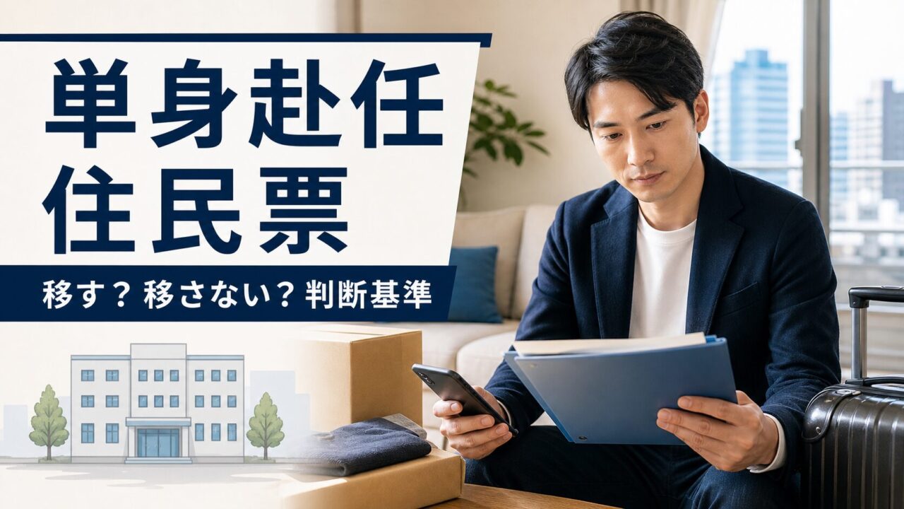 単身赴任の住民票を移すか移さないか判断するポイント