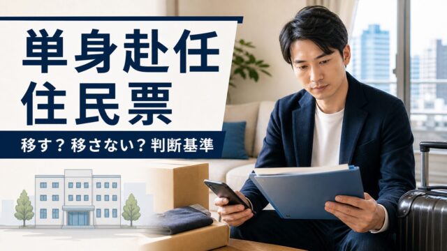 単身赴任の住民票を移すか移さないか判断するポイント