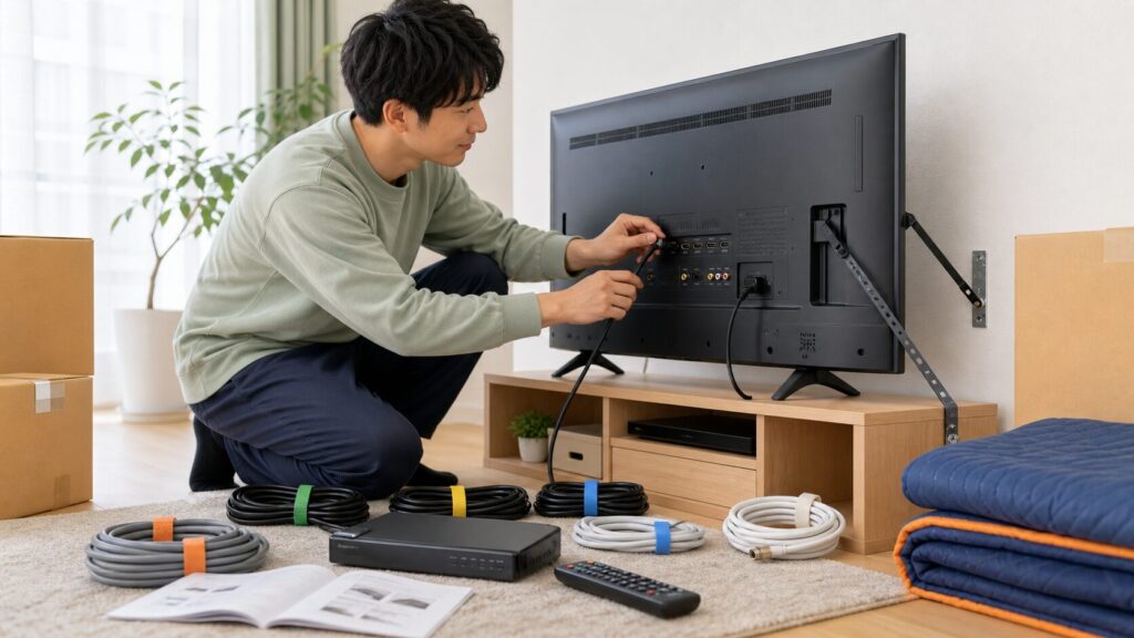 写真とタグを確認しながらテレビと録画機器を再接続する手順